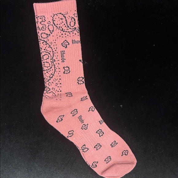 Rhude Dusty Pink Patterned Socks - Picture 1 of 3